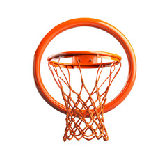 A vibrant basketball hoop with an orange rim and net, perfect for sports-themed designs and creative projects.