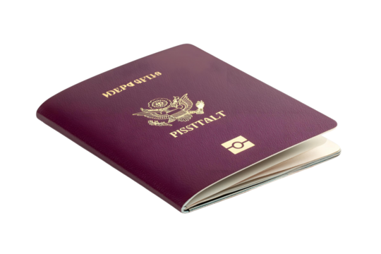 passport on transparent background