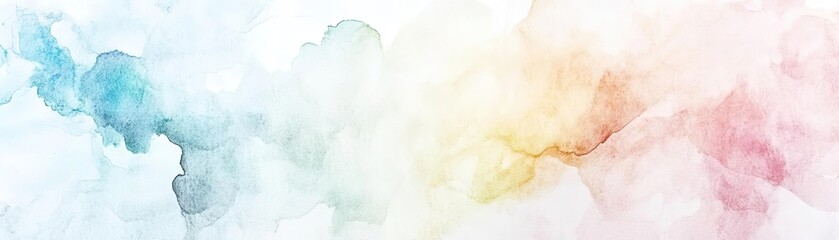 A soft, abstract watercolor background featuring gentle pastel colors of blue, pink, and yellow. Ideal for creative designs.