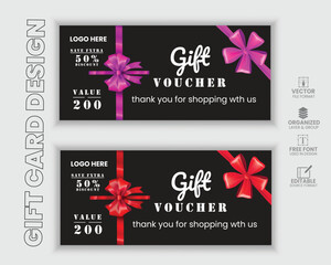 vibrant colorful gift voucher certificate coupon design template