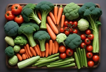 Fresh vegetables and fruits healthy eating organic retail supermarket generated by artificial intelligence