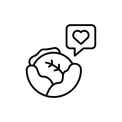 Love Cabbage outline icons, minimalist vector illustration ,simple transparent graphic element .Isolated on white background