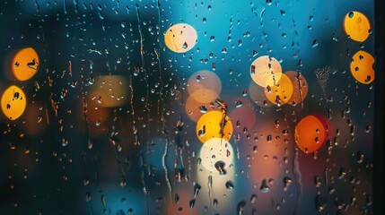 Close up of raindrops on a window