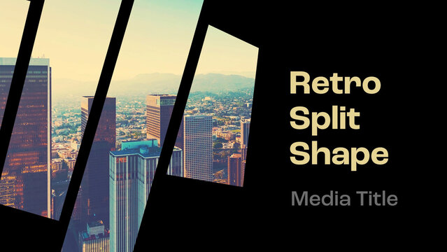 Retro Split Shape Media Title