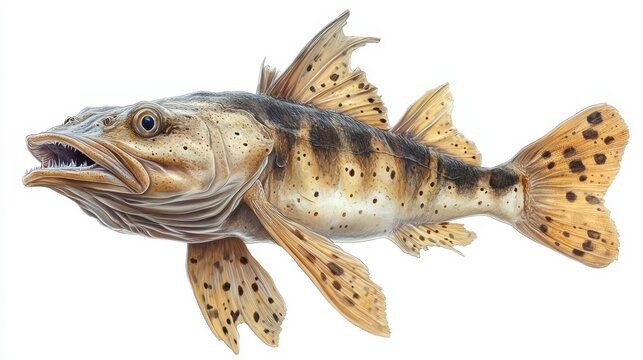 Mudfish clipart, element, 3D illustration, realistic, isolated on white background