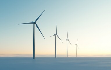 A photostock image of wind turbines generating renewable energy, with a focus on clean green technology