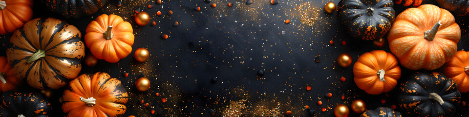 Top down view of pumpkins 