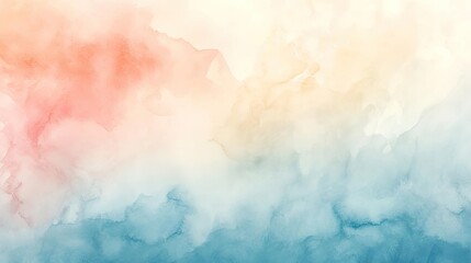 A soft and calming watercolor background featuring gentle hues of peach, beige, and blue, perfect for artistic projects.