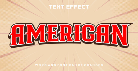 American editable text effect