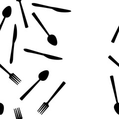 Spoon Fork Knife Abstract Stripes Isolated Seamless Texture