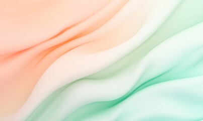 Obraz premium Abstract Green and Peach Waves Blend Seamlessly