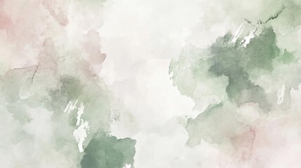 Obraz premium A soft watercolor background featuring soothing green and pink hues, perfect for artistic projects or calming designs.