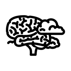 cloud brainstorm line icon vector. cloud brainstorm sign. isolated contour symbol black illustration