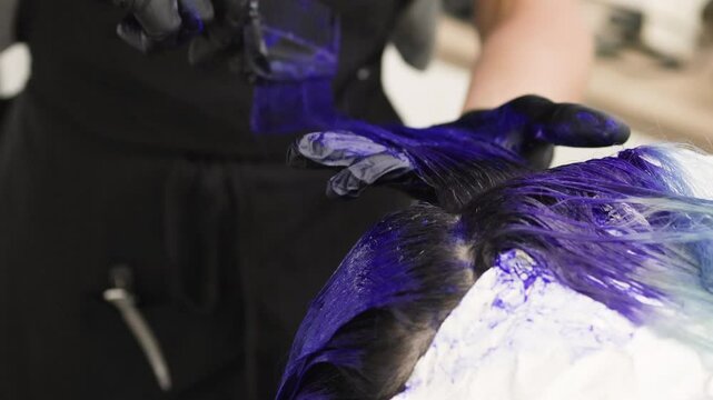 Art of hair coloring from hairdresser.