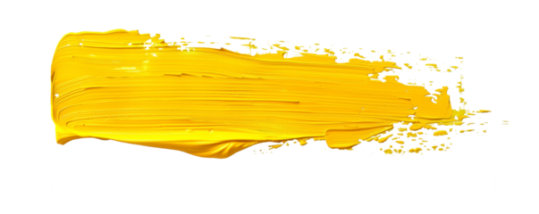 Vibrant yellow paint stroke on a clean white background, evoking creativity, energy, and boldness in art and design