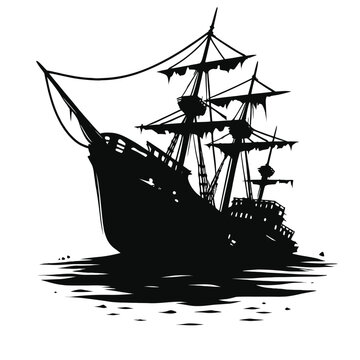 recommend clip art: Silhouette of a Shipwreck