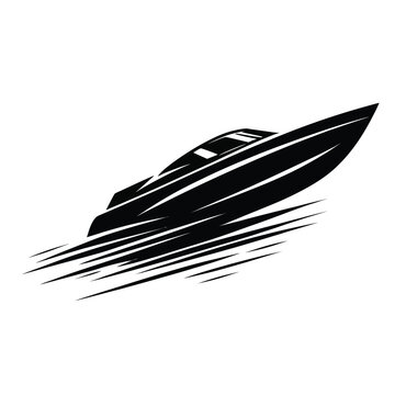 recommend clip art: Silhouette of a Speedboat