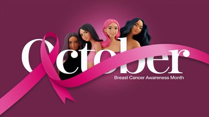 Informative and Eye-Catching Poster Design for Breast Cancer Awareness Featuring Empowered Women and Vital Information