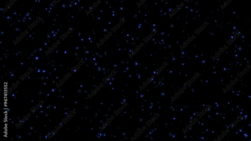 Canvas Prints loop glow blue stars particles motion animation flow on black abstract background. animation of fier