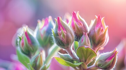 Close up view of gorgeous petals and flower buds in nature