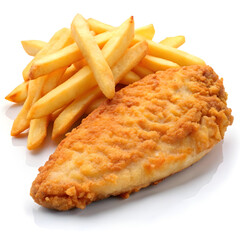 fries chicken isolated