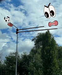 Doodle funny characters on the real photo 