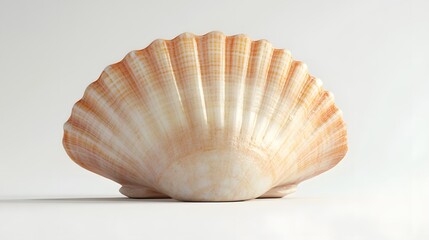 Obraz premium 2. **A 3D render of a juicy scallop falling, its smooth, seared surface set against a clean white backdrop