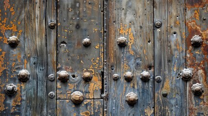 Fototapeta premium Close view of an aged wooden door