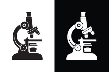 Black And White Microscope Vector Elegant Simplicity.