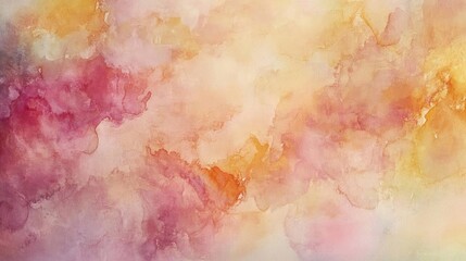 Soft and colorful abstract watercolor background with warm hues of pink, orange, and yellow ideal for creative projects.