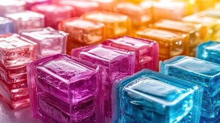 Colorful Glass Blocks in a Gradient Pattern