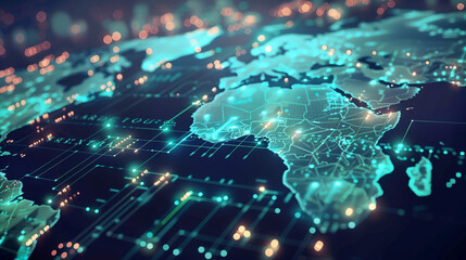 Obraz premium International Data Transfer and Cyber Technology - Concept of Global Network and Connectivity