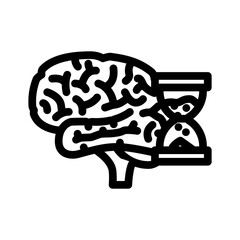 hourglass brainstorm line icon vector. hourglass brainstorm sign. isolated contour symbol black illustration