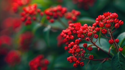 Clusters of tiny red blooms