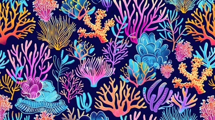 underwater coral pattern wallpaper