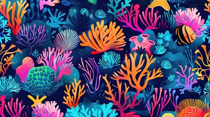 underwater coral pattern wallpaper