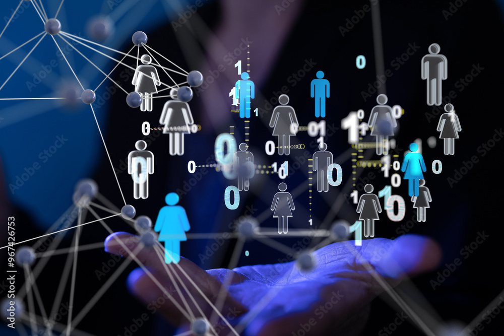 Poster Abstract technology group and data 3d