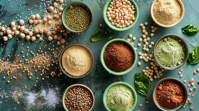 Exploring a variety of plant-based spices and powders for flavorful cooking at a local market