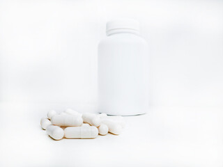 The minimalistic and clean design emphasizes a pharmaceutical theme, suggesting health, medicine, or supplement concepts.