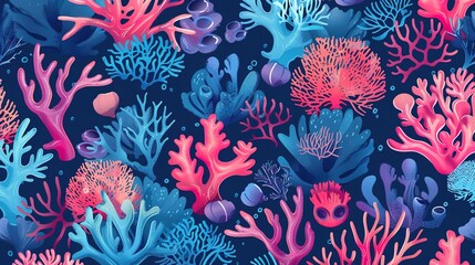 underwater coral pattern wallpaper