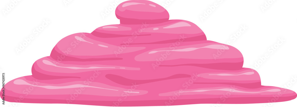 Poster Cartoon sticky slime. Goo liquid slime splatter, mucus splash. Jelly dripping spot flat vector illustration icon