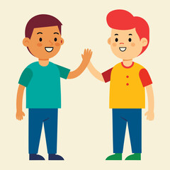Fototapeta premium cartoon vector illustration of boys