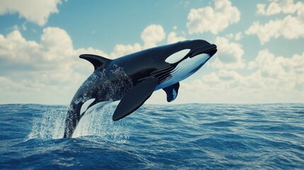 Fototapeta premium Orca Leaping from the Ocean