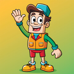 Obraz premium cartoon vector illustration of boys