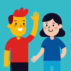 cartoon vector illustration of boys