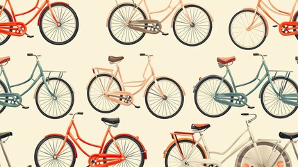 bicycle pattern seamless wallpaper