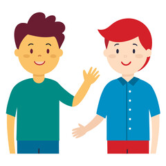 Fototapeta premium cartoon vector illustration of boys