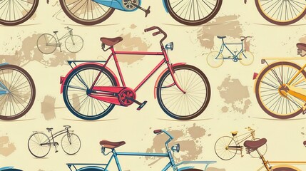 bicycle pattern seamless wallpaper