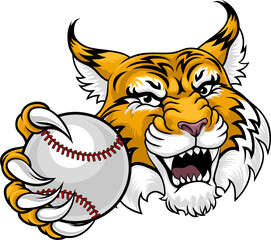 Wildcat Bobcat Baseball Ball Animal Team Mascot