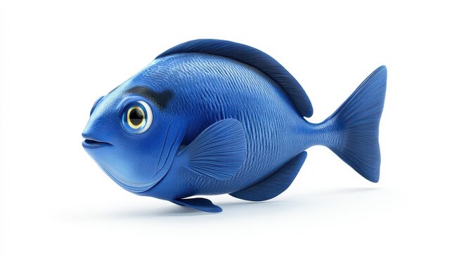 recommend clip art: Blue tang clipart, element, 3D illustration, realistic, isolated on white background
